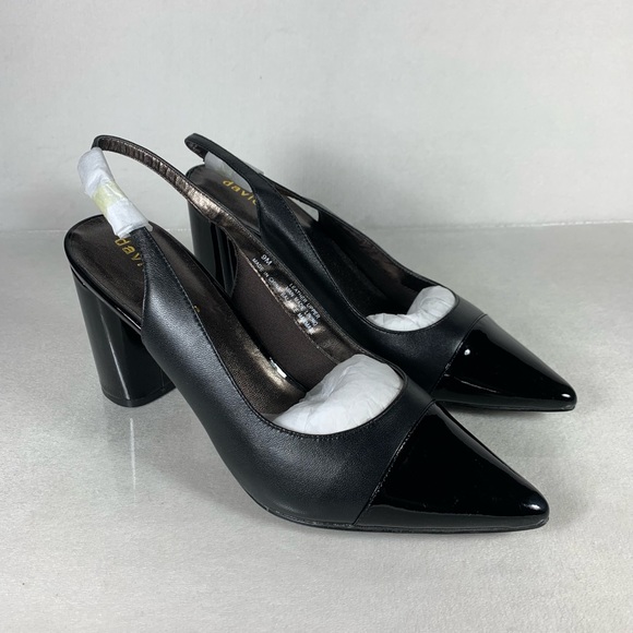 NIB David Tate Women’s Genesis Slingback Pointy Toe Heel in Black Sz 9M - Picture 1 of 11